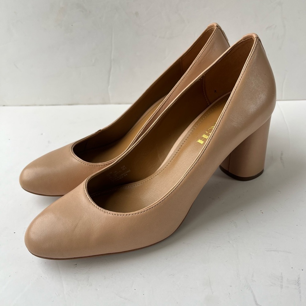 Coach Georgina Leather Pump Tan Beechwood Size 8B - Picture 2 of 12